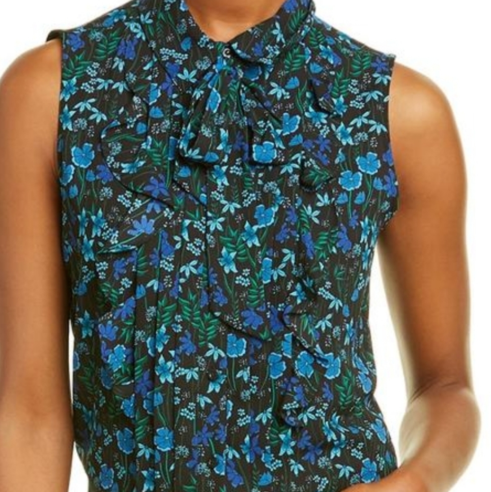 "Karl Lagerfeld" Sleeveless Ruffled Blouse(NWT)